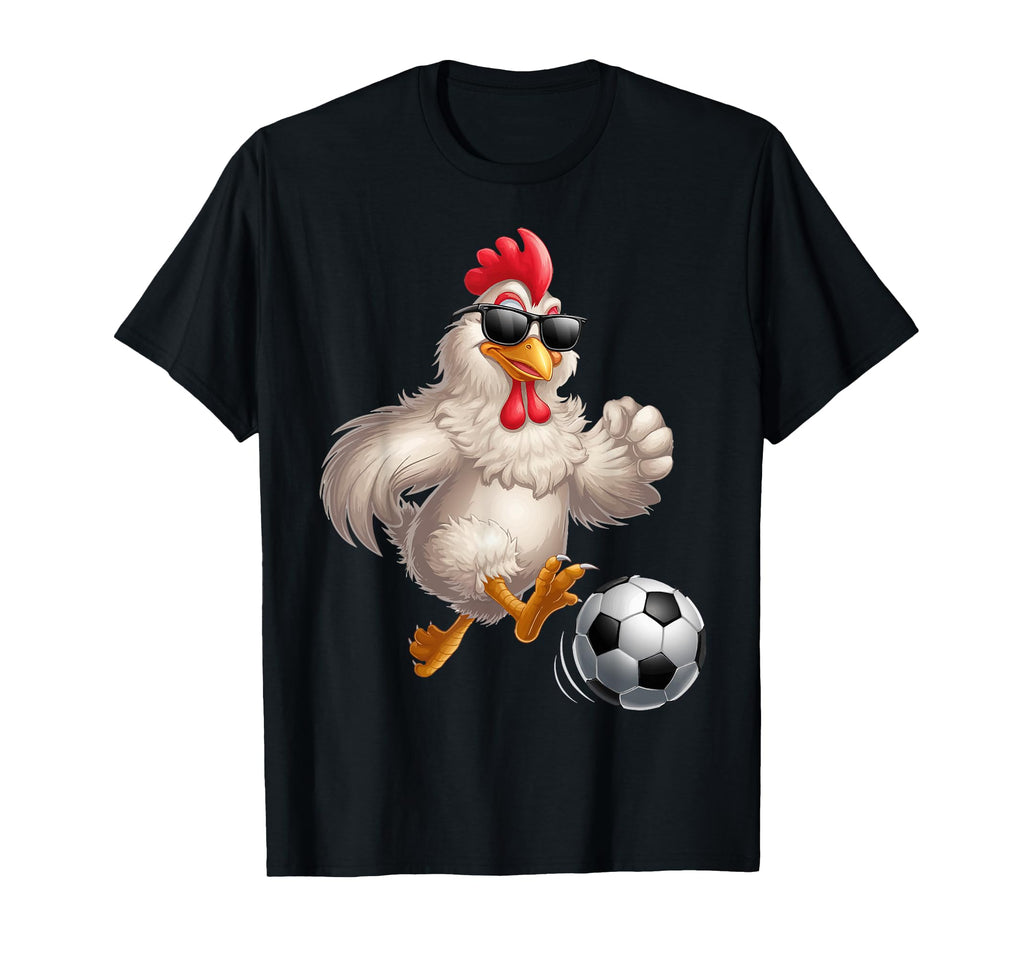 Funny Soccer Chicken Wearing T-Shirt - Novelty Apparel Men Women - T-Shirt, Sweatshirt, Hoodie