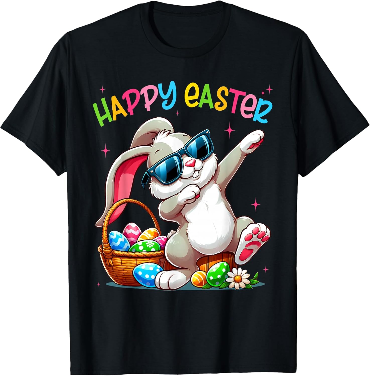 Funny Dabbing Bunny Easter Happy for Boys Girls - Adult & Kids T-Shirts, Sweatshirts & Hoodies apparel design preview 1