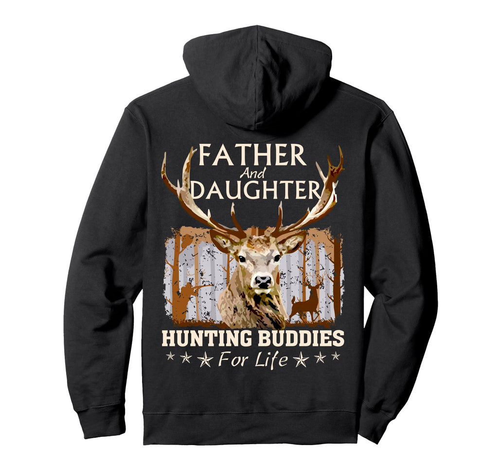 Father And Daughter Hunting Buddies Hoodie - Minimalist Print for Adults - T-Shirt, Sweatshirt, Hoodie