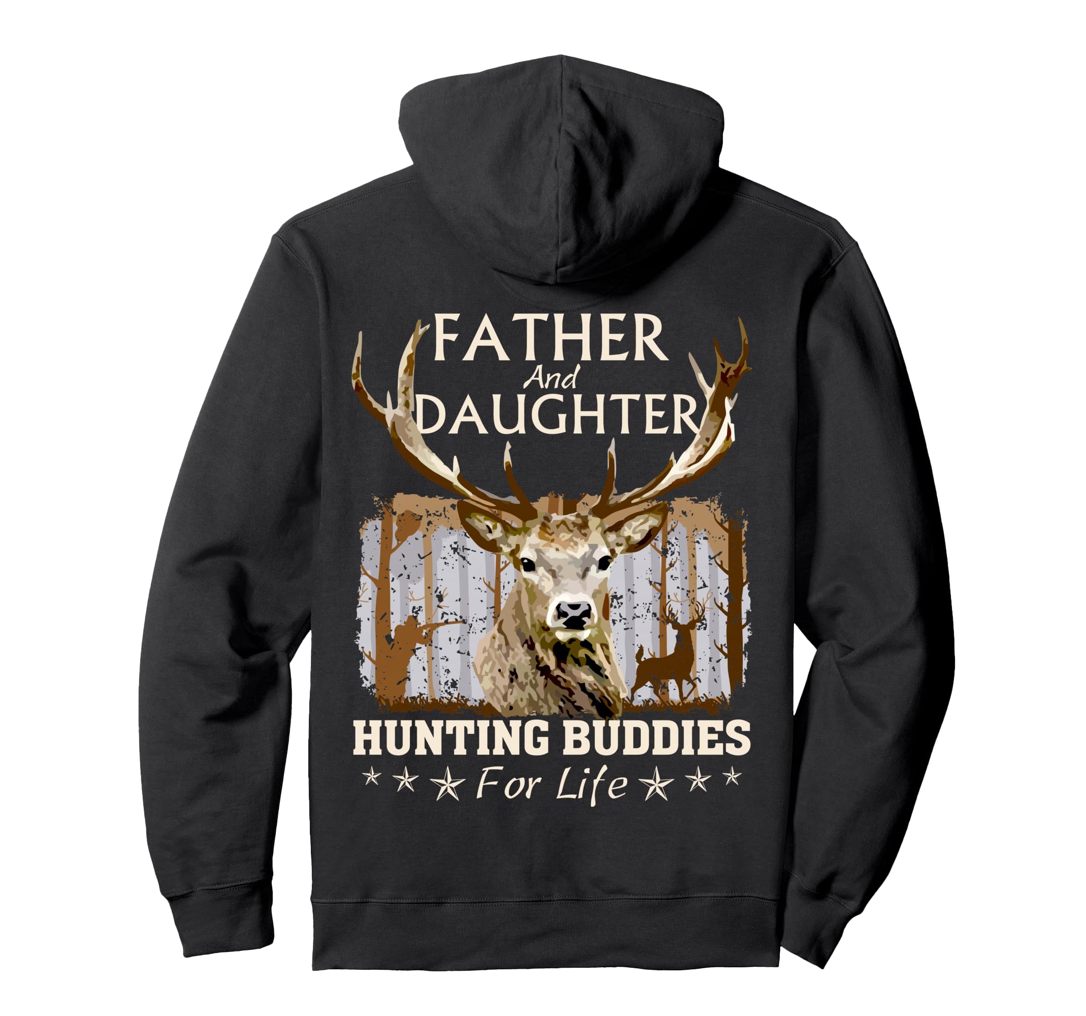 Father And Daughter Hunting Buddies Hoodie - Minimalist Print for Adults - T-Shirt, Sweatshirt, Hoodie
