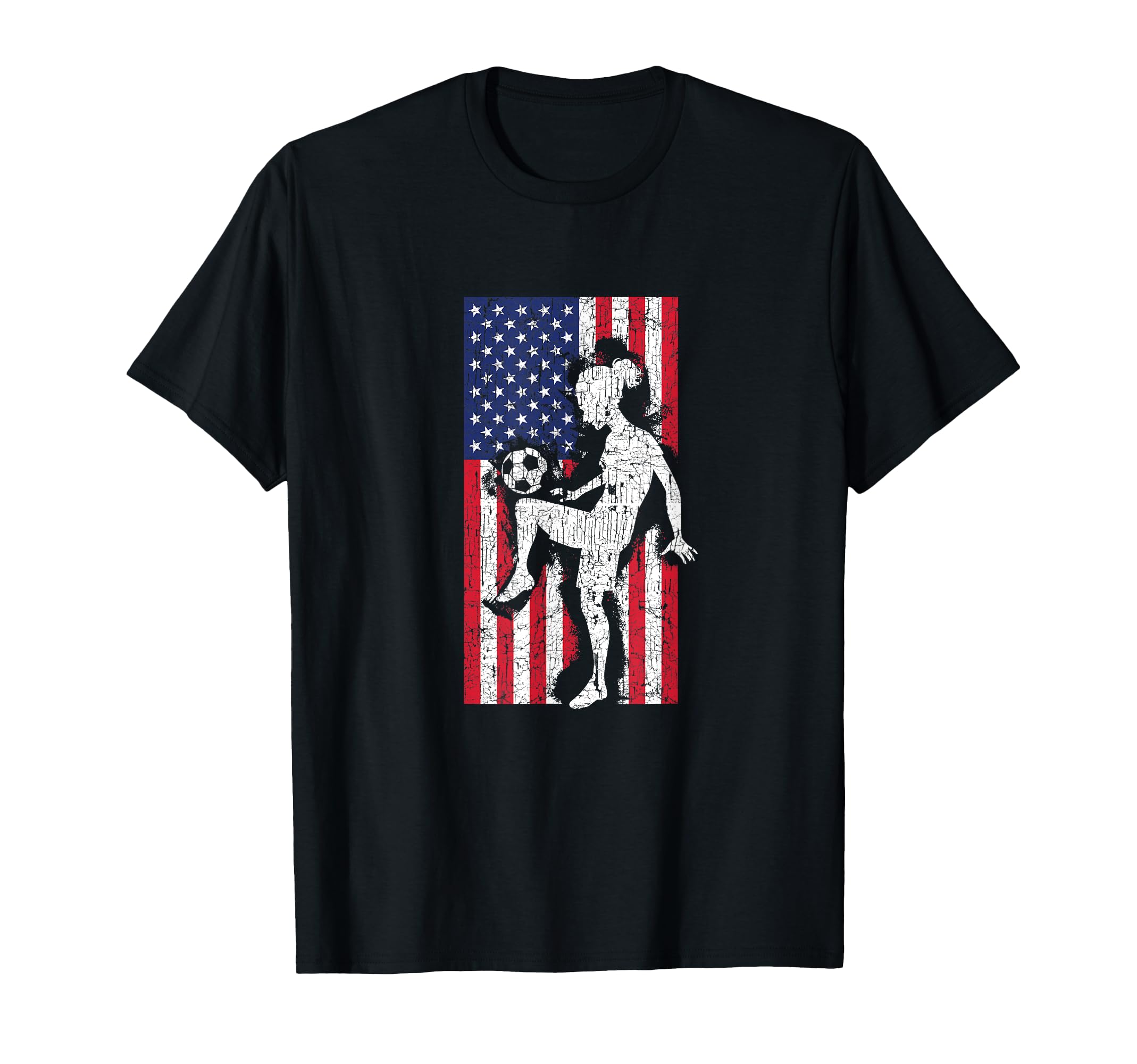 Usa American Flag Soccer Player Teen T-Shirt - Streetwear Style Unisex - T-Shirt, Sweatshirt, Hoodie