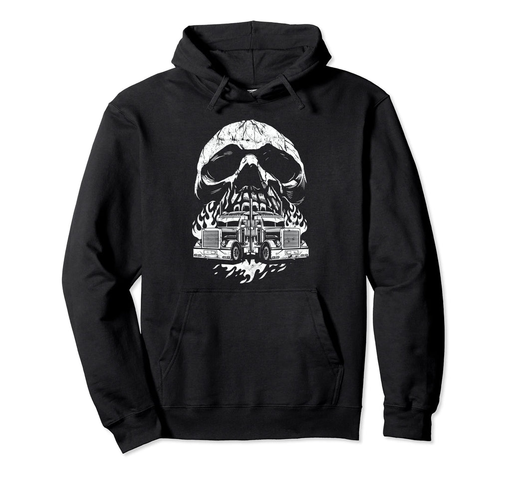 Trucker Big Rig Trucking Truckin Road Hoodie - Aesthetic Graphic Unisex - T-Shirt, Sweatshirt, Hoodie