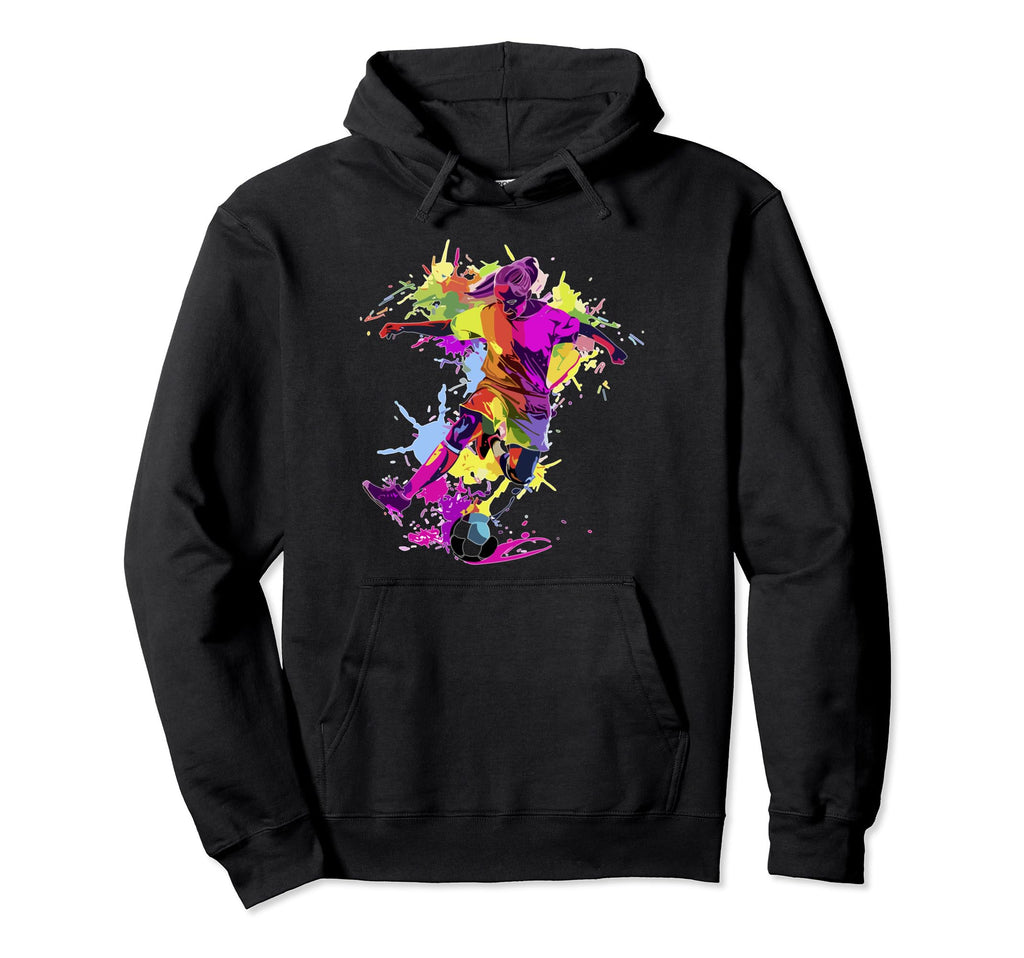 Soccer Paint Splash Womens Soccer Hoodie - Trendy Graphic Unisex - T-Shirt, Sweatshirt, Hoodie