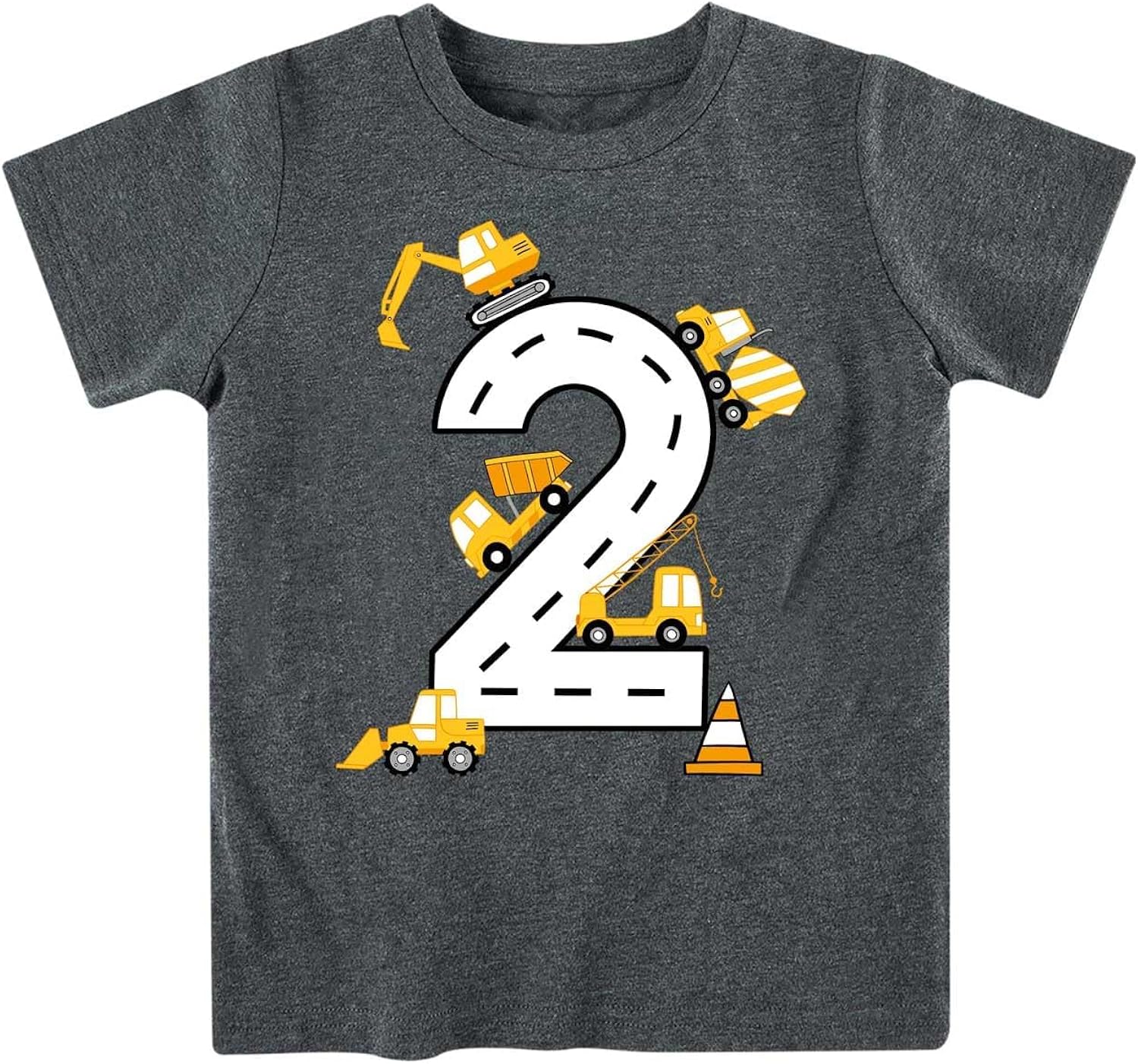 2-5 Years Birthday Boy Construction Party Excavator - Adult & Kids T-Shirts, Sweatshirts & Hoodies apparel design preview 1