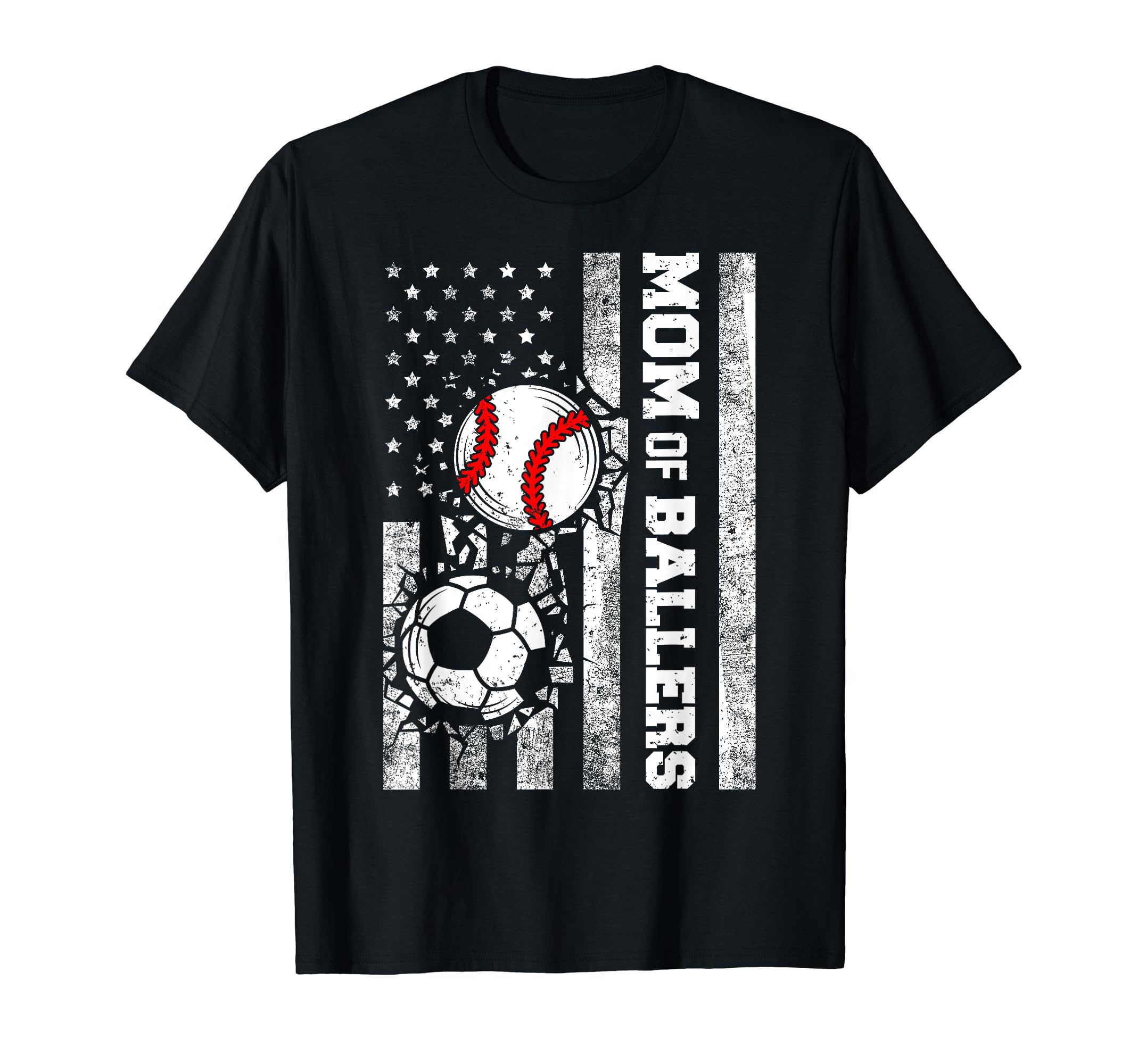 Mom Ballers Funny Usa Flag Soccer T-Shirt - Aesthetic Graphic Men Women - T-Shirt, Sweatshirt, Hoodie