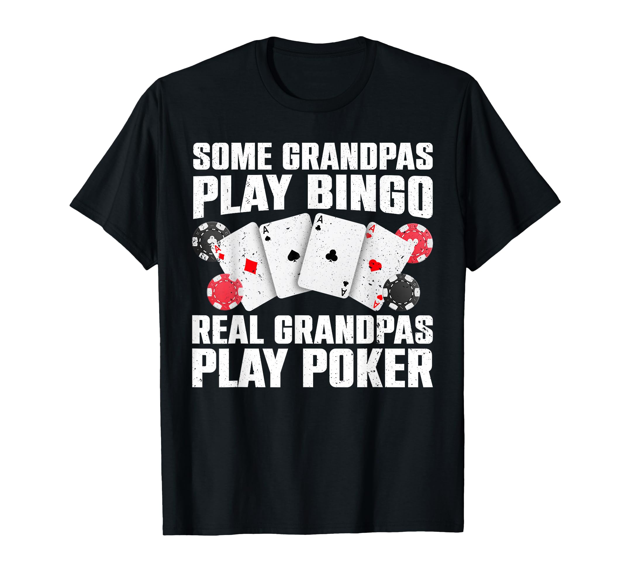 Poker Grandpa Casino Lover Poker Player T-Shirt - Custom Art Print Unisex - T-Shirt, Sweatshirt, Hoodie