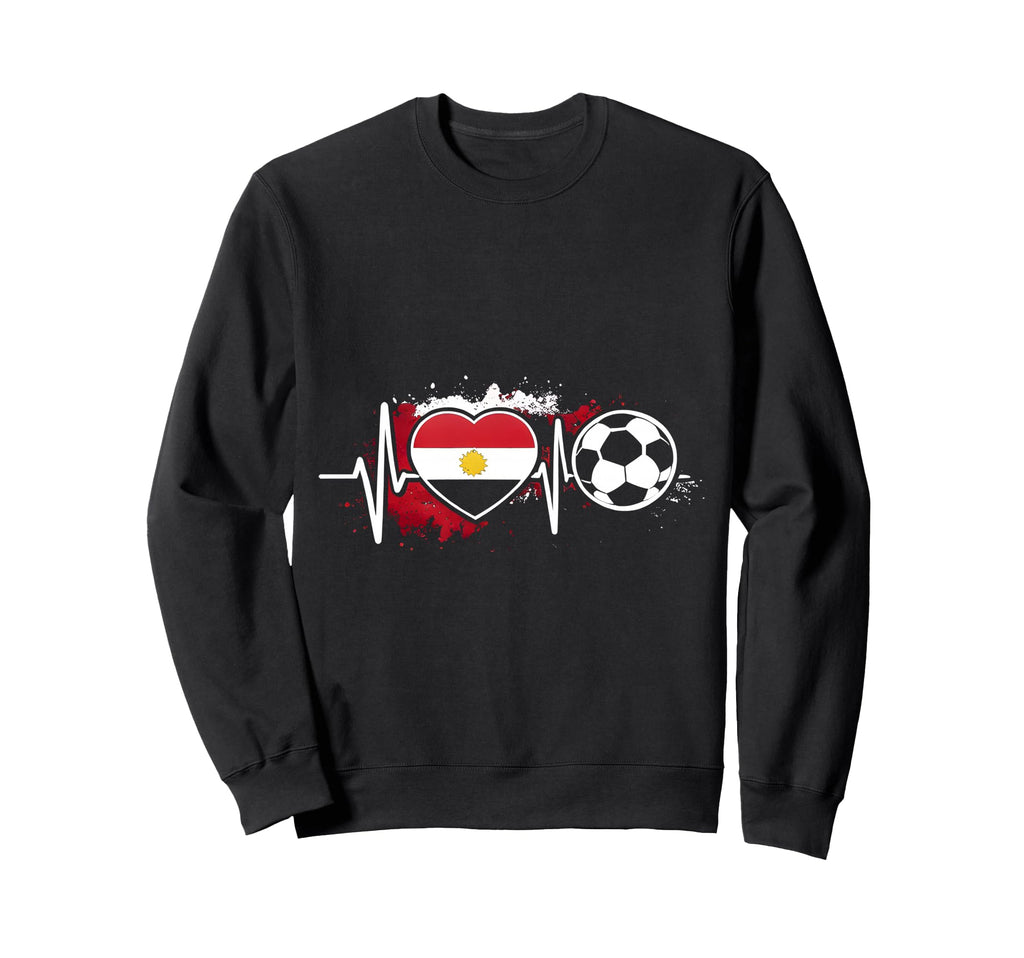 Football Pulse Egypt Flag Sweatshirt - Casual Everyday Wear Men Women - T-Shirt, Sweatshirt, Hoodie