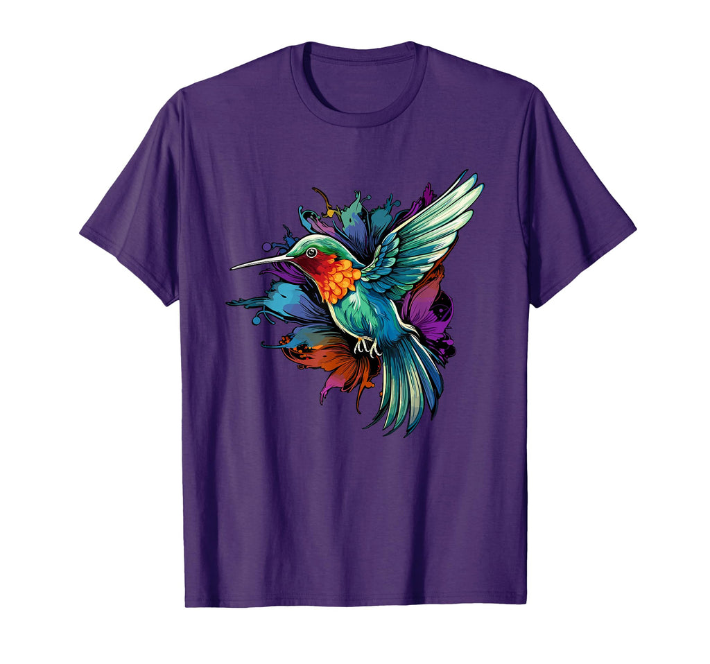 Colorful Hummingbird Art Tie Dye T-Shirt - Fun Novelty Design Men Women - T-Shirt, Sweatshirt, Hoodie