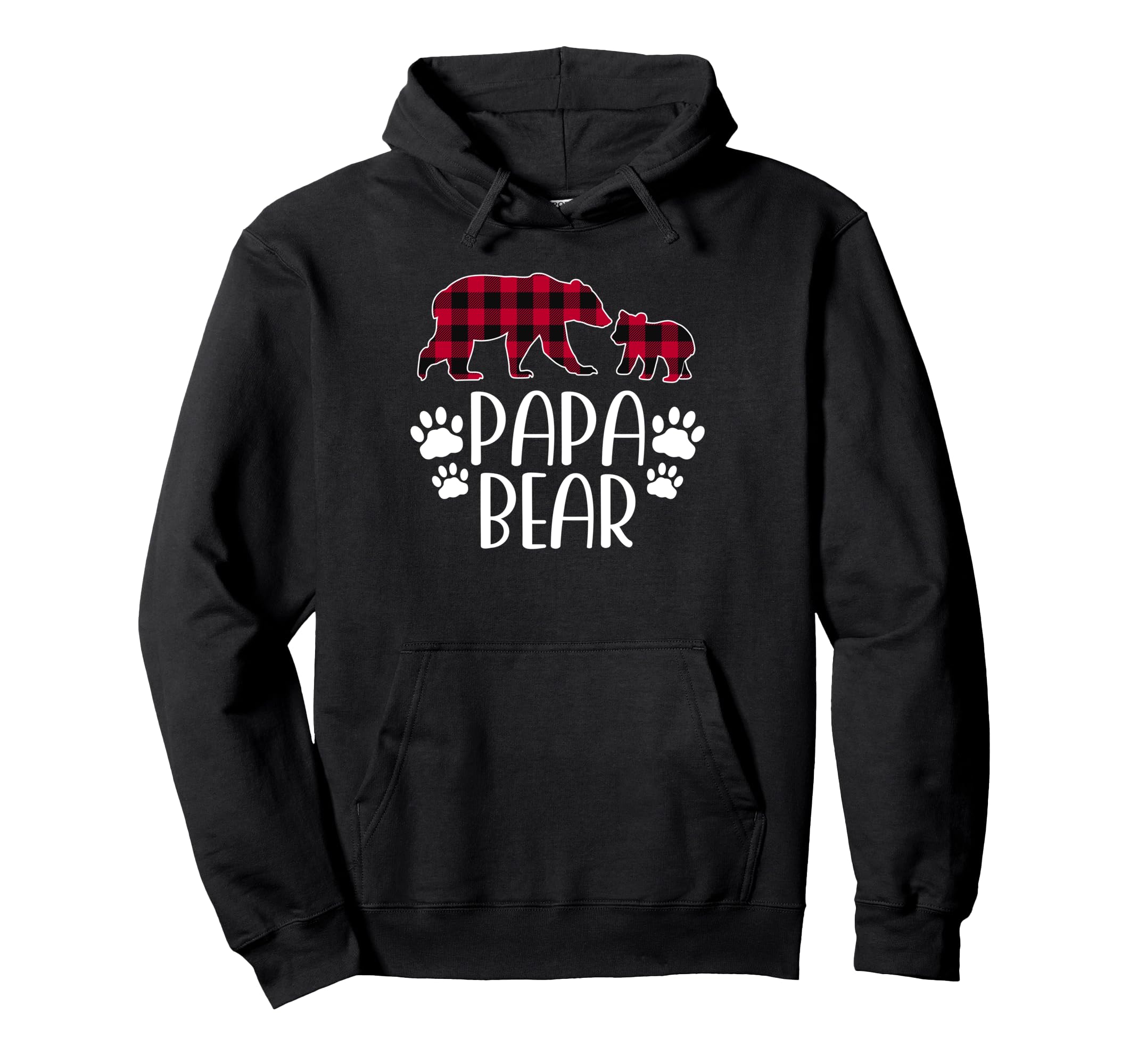 Papa Bear Pajama Red Buffalo Plaid Hoodie - Casual Everyday Wear Unisex - T-Shirt, Sweatshirt, Hoodie