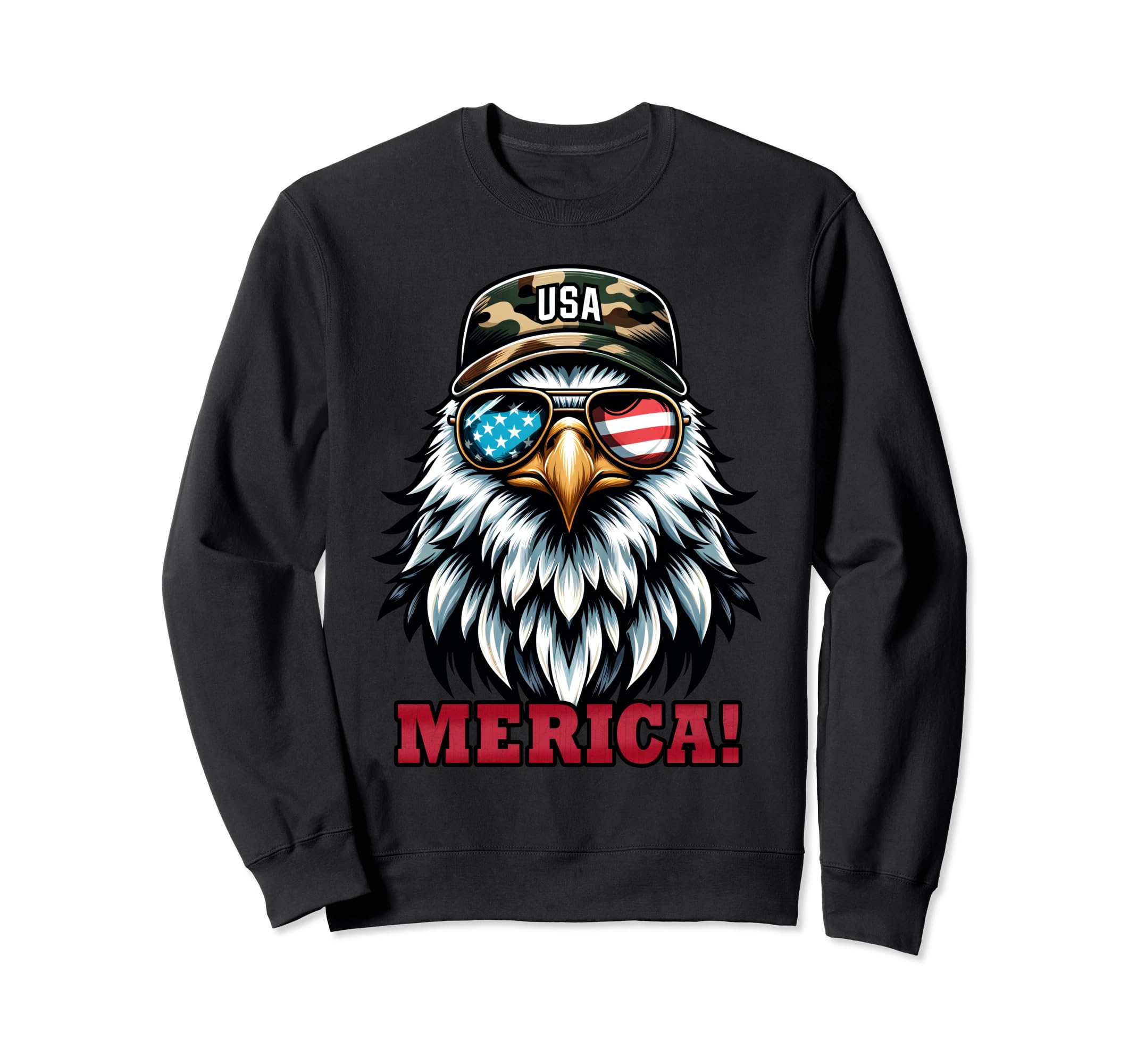 Bald Eagle 4Th July Usa Flag Dad Sweatshirt - Graphic Print for Adults - T-Shirt, Sweatshirt, Hoodie