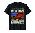 I Have Two Titles Veteran And Grumpy T-Shirt - Minimalist Print Unisex - T-Shirt, Sweatshirt, Hoodie