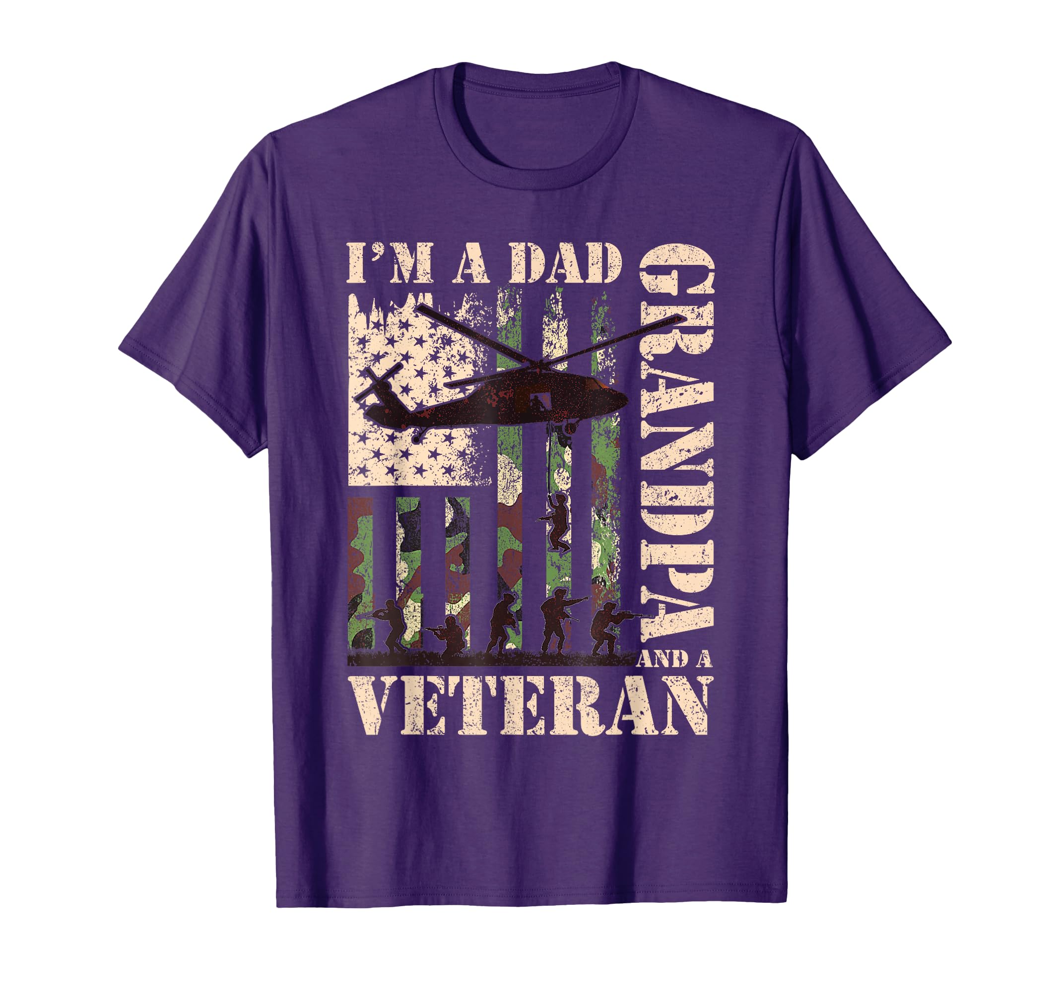 Grandpa Veteran Fathers Day Dad T-Shirt - Minimalist Print for Adults - T-Shirt, Sweatshirt, Hoodie
