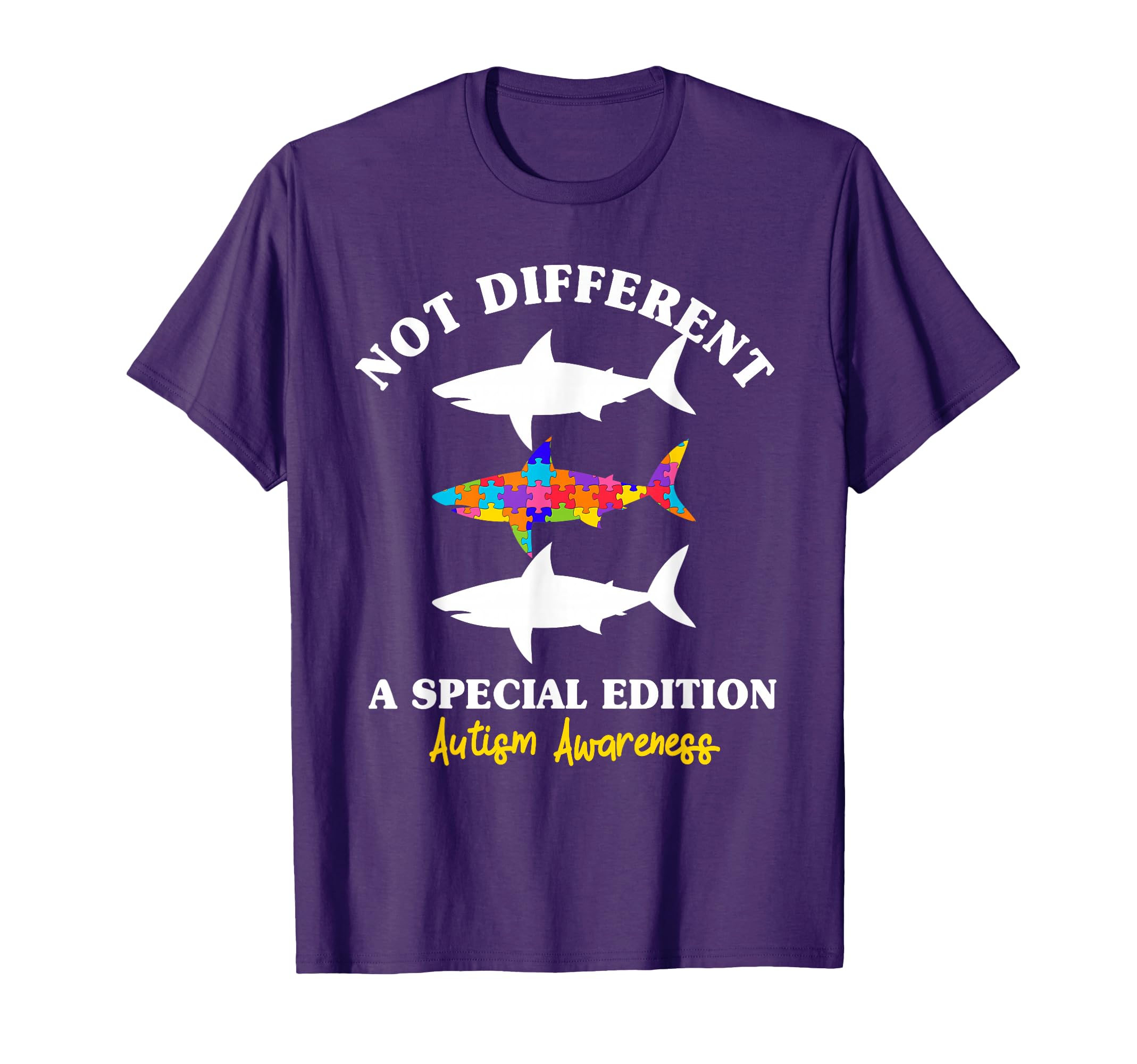 Puzzle Shark Autism Awareness Autistic T-Shirt - Graphic Print Men Women - T-Shirt, Sweatshirt, Hoodie