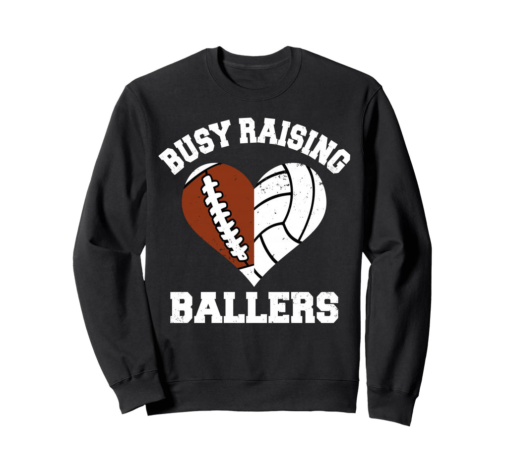 Busy Raising Ballers Football Sweatshirt - Minimalist Print for Adults - T-Shirt, Sweatshirt, Hoodie