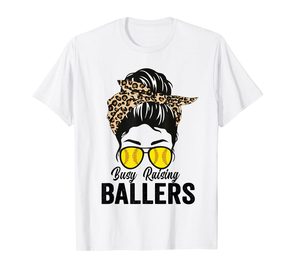 Busy Raising Ballers Softball Messy T-Shirt - Unique Graphic for Adults - T-Shirt, Sweatshirt, Hoodie
