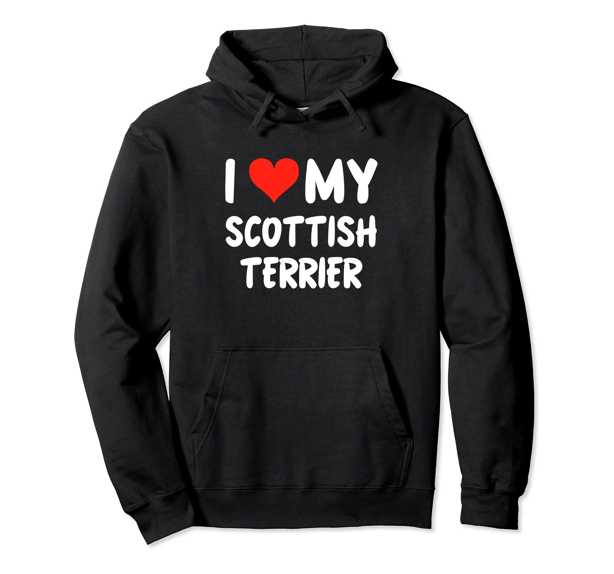 I Love My Scottish Terrier Heart Dog Dad Hoodie - Graphic Print for Adults - T-Shirt, Sweatshirt, Hoodie