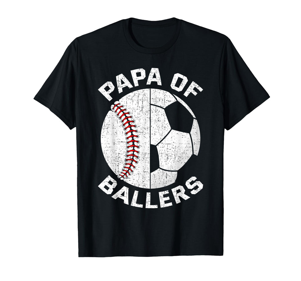 Funny Papa Son Daughter Ballers Baseball T-Shirt - Novelty Apparel Unisex - T-Shirt, Sweatshirt, Hoodie