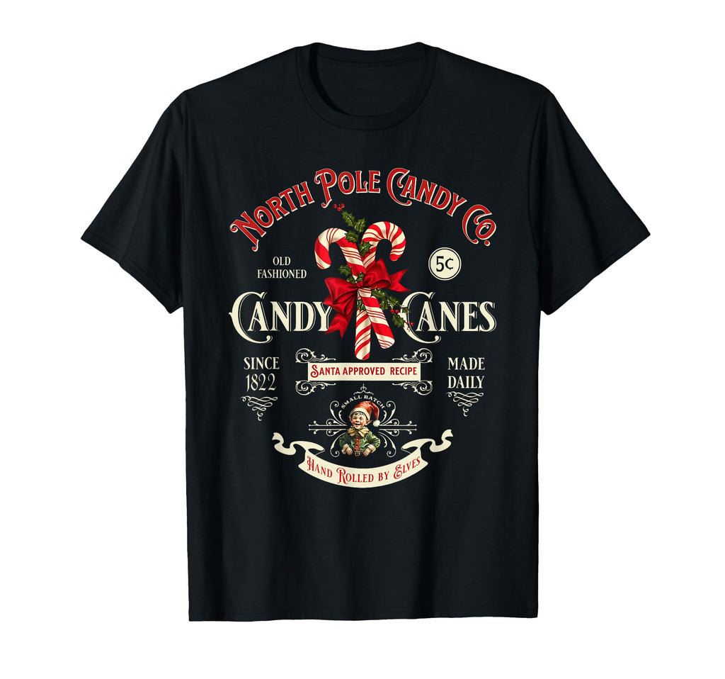 Old Fashioned North Pole Candy Cane T-Shirt - Unique Graphic Men Women - T-Shirt, Sweatshirt, Hoodie