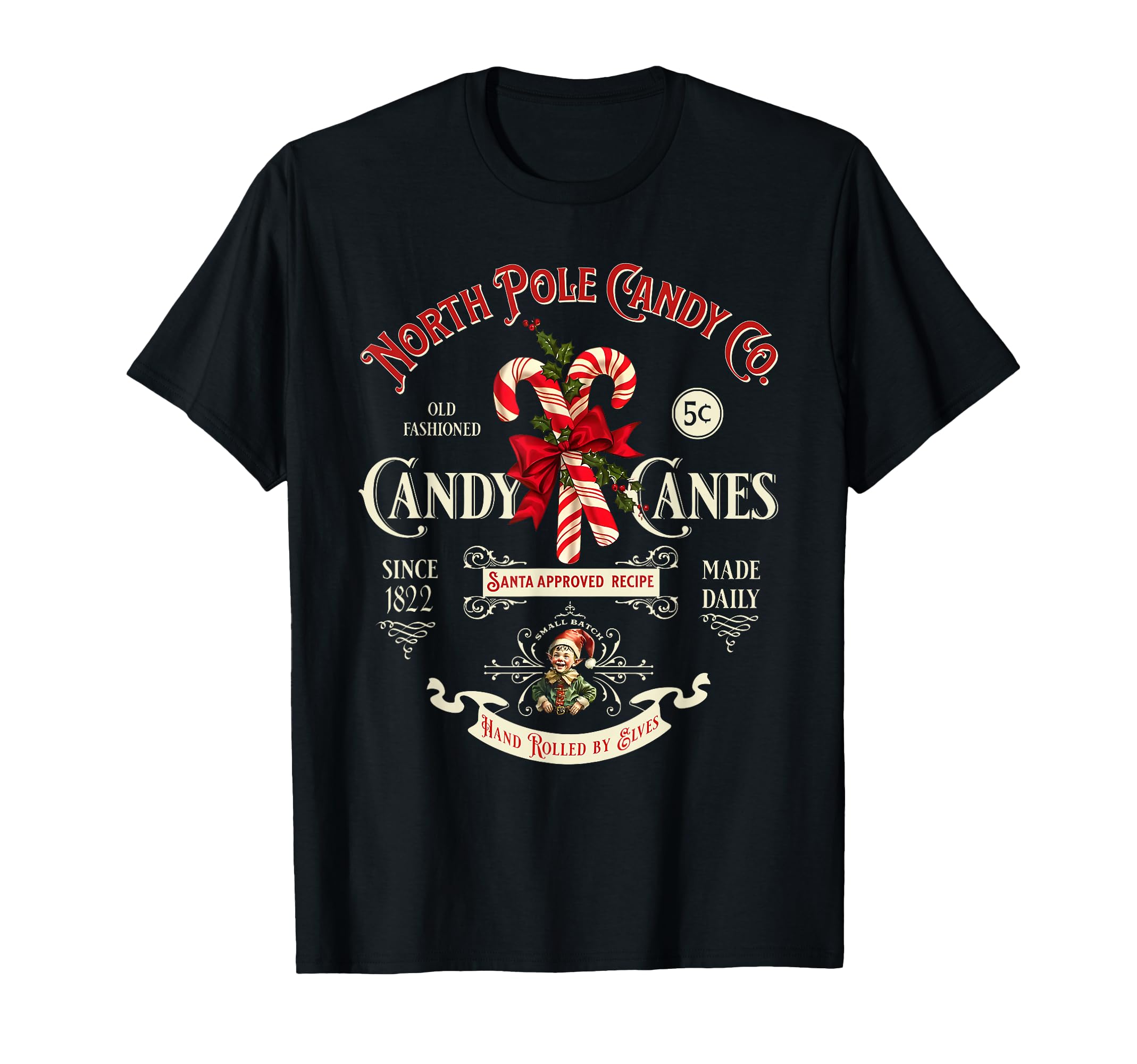 Old Fashioned North Pole Candy Cane T-Shirt - Unique Graphic Men Women - T-Shirt, Sweatshirt, Hoodie