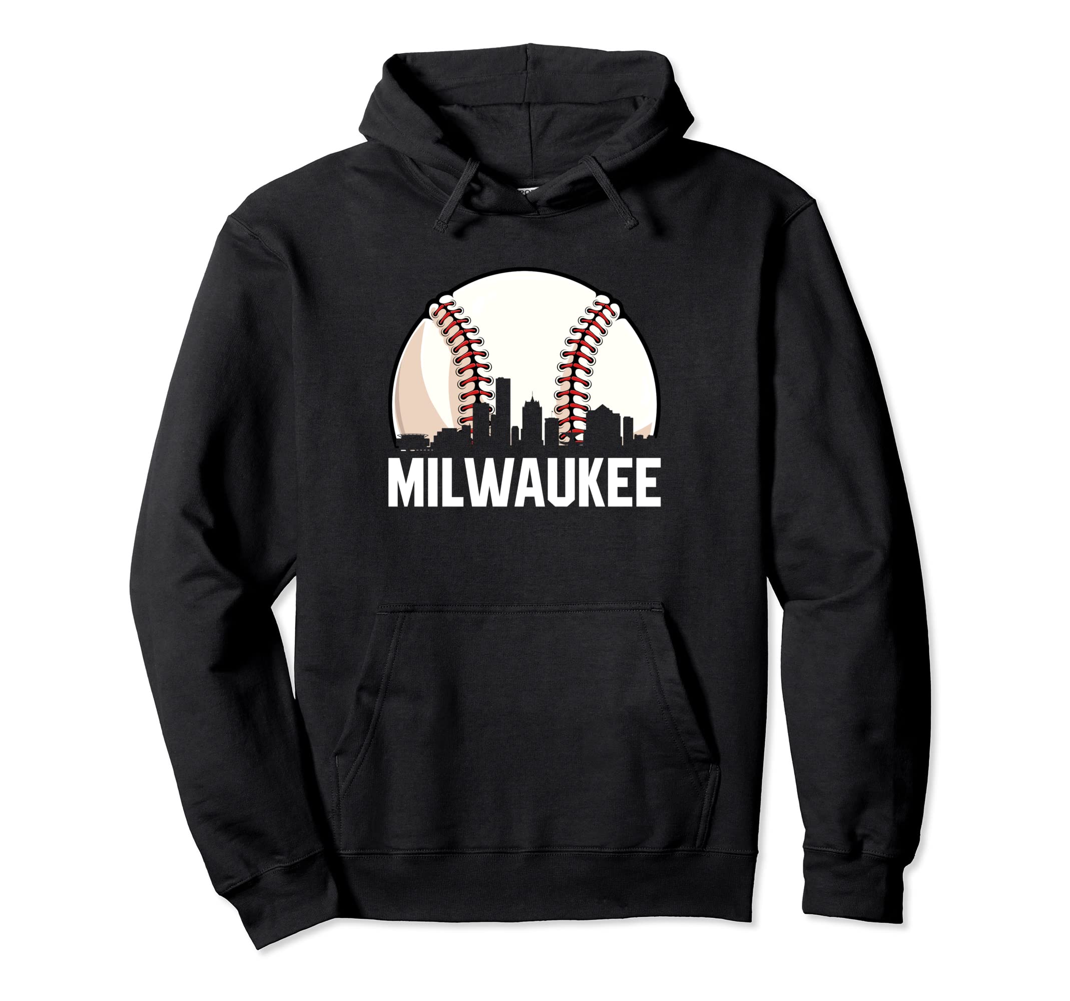 Milwaukee Cityscape Dad Baseball Lover Hoodie - Novelty Apparel Unisex - T-Shirt, Sweatshirt, Hoodie