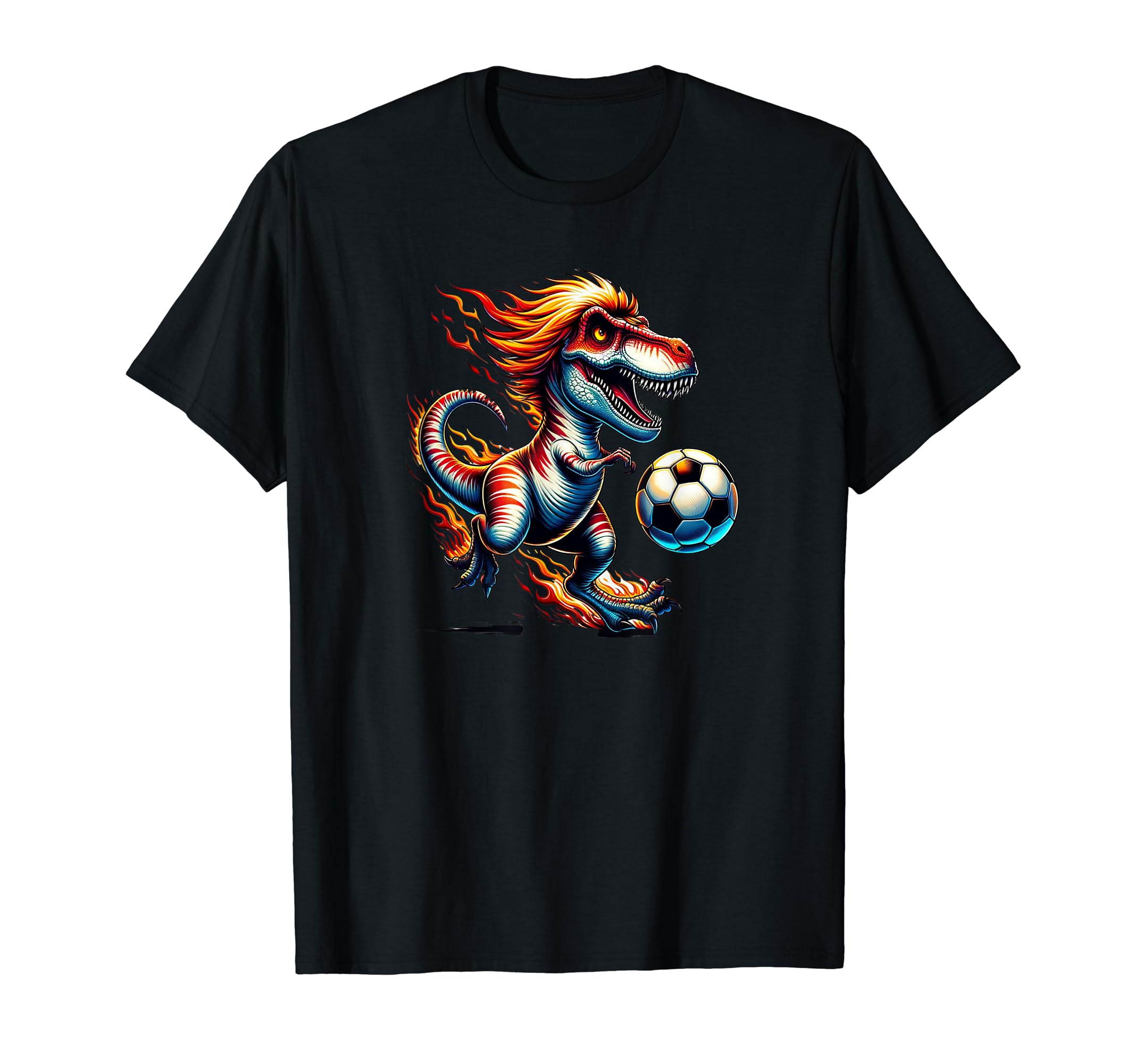 Funny T Rex Dinosaur Soccer Player Ball T-Shirt - Unique Graphic Men Women - T-Shirt, Sweatshirt, Hoodie