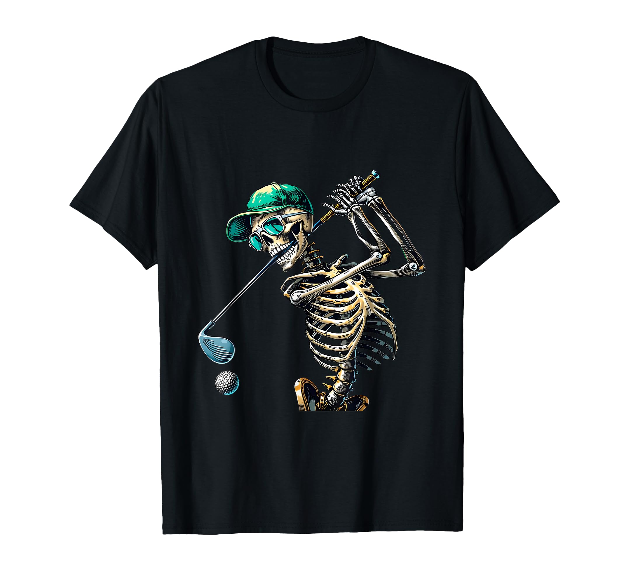 Skeleton Golf Halloween Golfer T-Shirt - Casual Everyday Wear Men Women - T-Shirt, Sweatshirt, Hoodie