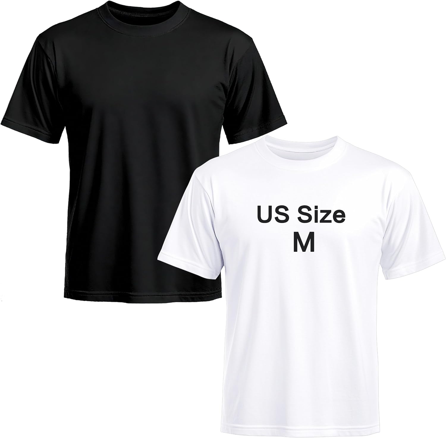 2 PCS Blank Polyester Black and White Crew Neck Short - Adult & Kids T-Shirts, Sweatshirts & Hoodies apparel design preview 1