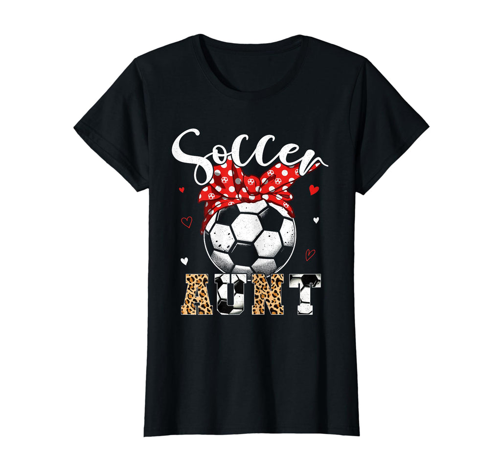 Womens Soccer Aunt Headband Leopard T-Shirt - Minimalist Print Men Women - T-Shirt, Sweatshirt, Hoodie