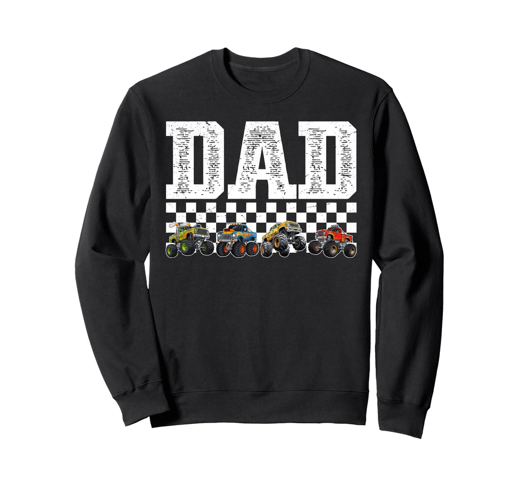 Monster Truck Dad Happy Fathers Sweatshirt - Aesthetic Graphic for Adults - T-Shirt, Sweatshirt, Hoodie