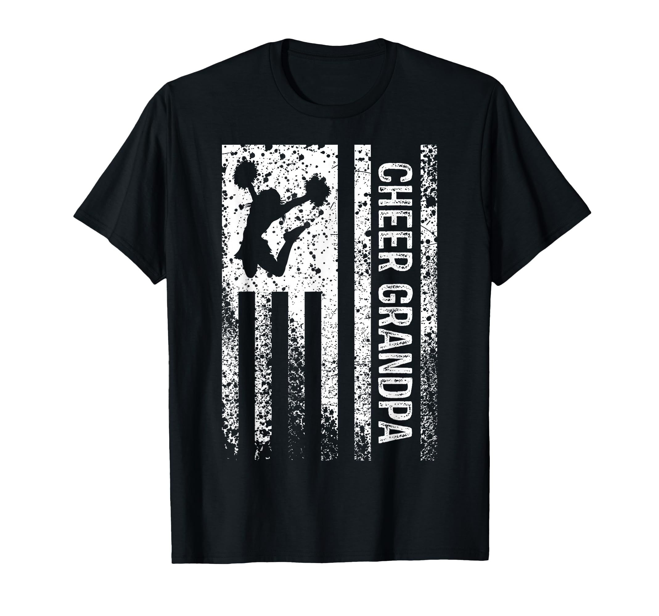 Cheer Grandpa American Flag Cheerleader T-Shirt - Unique Graphic Men Women - T-Shirt, Sweatshirt, Hoodie