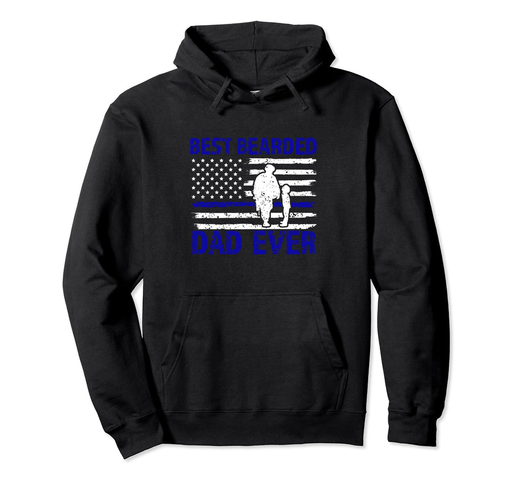 Best Bearded Dad Ever Cop Hoodie - Custom Art Print Unisex - T-Shirt, Sweatshirt, Hoodie