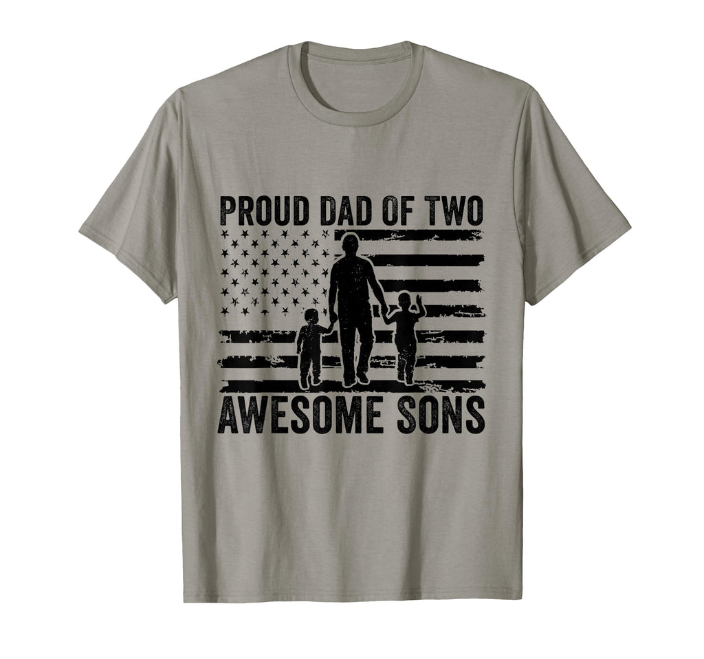 Proud Dad Two Awesome Sons Dad 2 Two T-Shirt - Trendy Graphic Men Women - T-Shirt, Sweatshirt, Hoodie