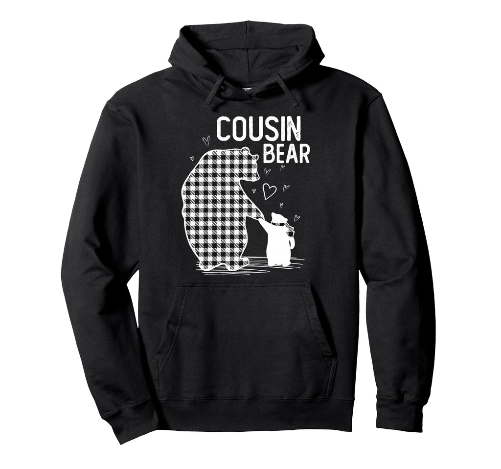 Cousin Bear Pajama Grey Buffalo Plaid Hoodie - Unique Graphic for Adults - T-Shirt, Sweatshirt, Hoodie