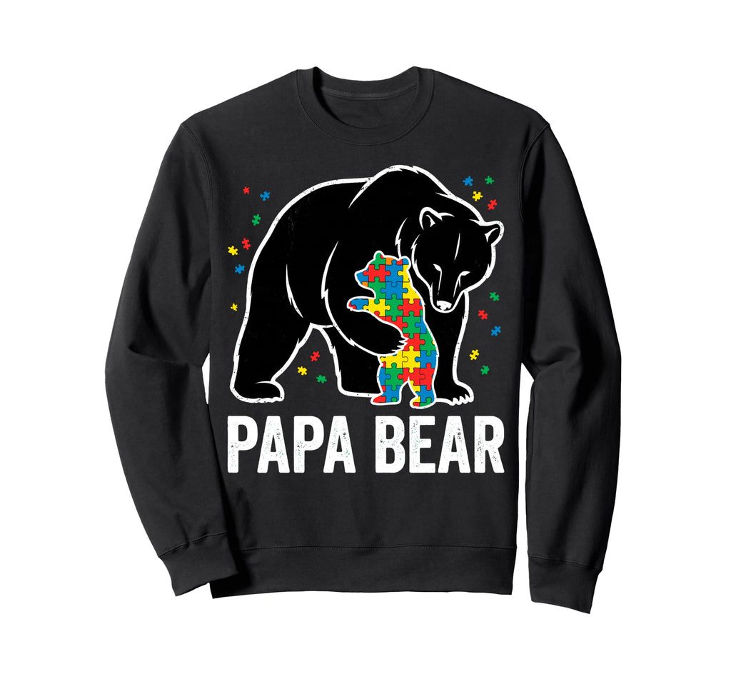 Papa Bear Autism Awareness Puzzle Sweatshirt - Trendy Graphic Men Women - T-Shirt, Sweatshirt, Hoodie