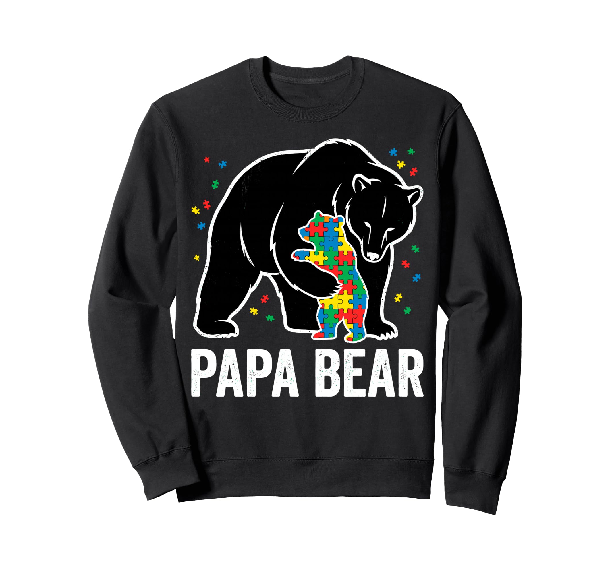 Papa Bear Autism Awareness Puzzle Sweatshirt - Trendy Graphic Men Women - T-Shirt, Sweatshirt, Hoodie