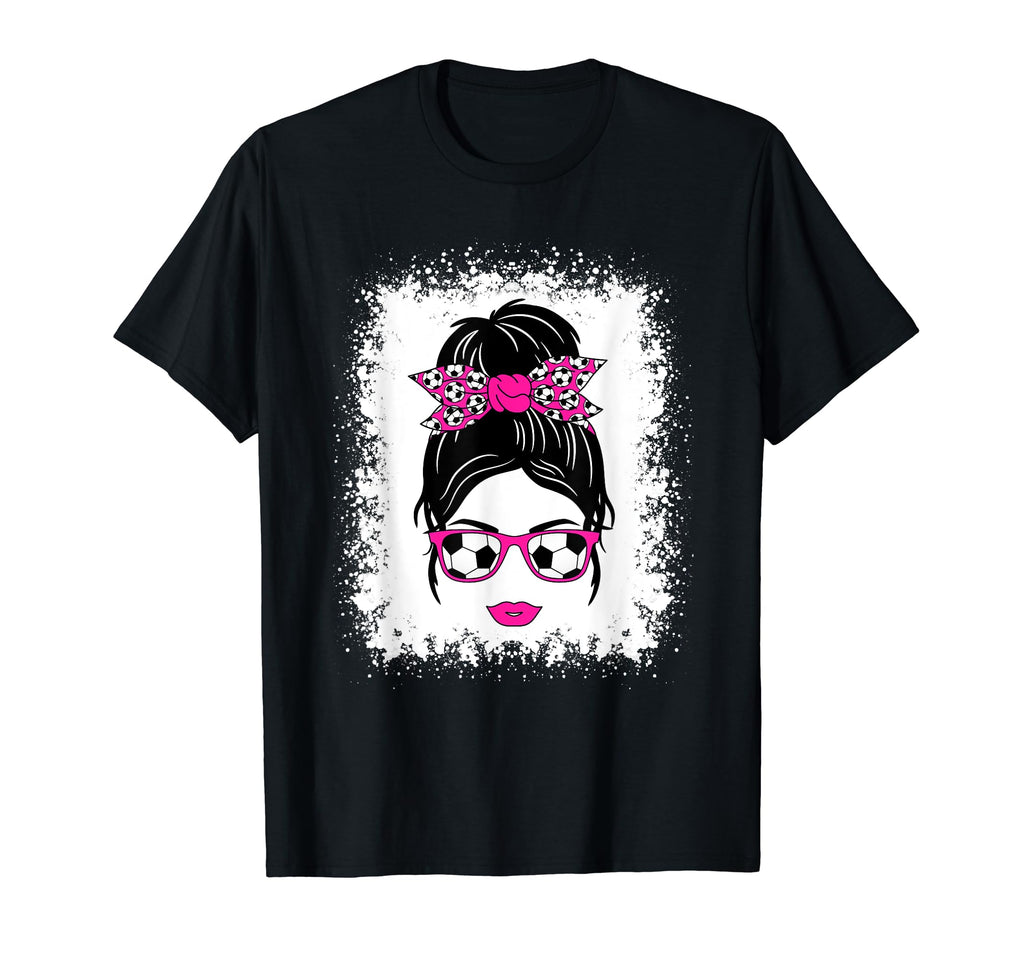Soccer Lover Messy Bun Soccer Mom T-Shirt - Aesthetic Graphic for Adults - T-Shirt, Sweatshirt, Hoodie