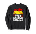 Busy Raising Ballers Softball Mom Sweatshirt - Graphic Print Unisex - T-Shirt, Sweatshirt, Hoodie