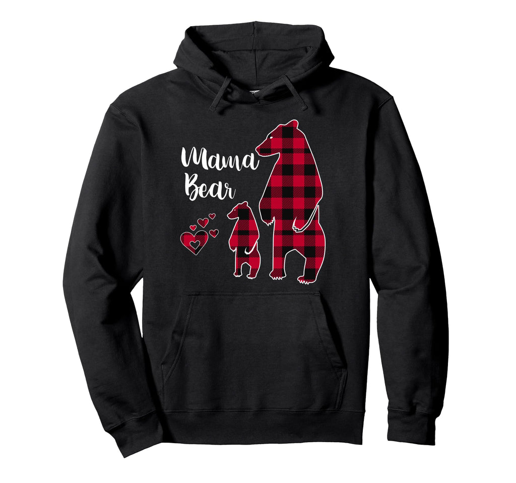 Mama Bear Red Buffalo Plaid Bear Hoodie - Streetwear Style Unisex - T-Shirt, Sweatshirt, Hoodie