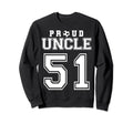 Number 51 Custom Proud Soccer Sweatshirt - Novelty Apparel for Adults - T-Shirt, Sweatshirt, Hoodie
