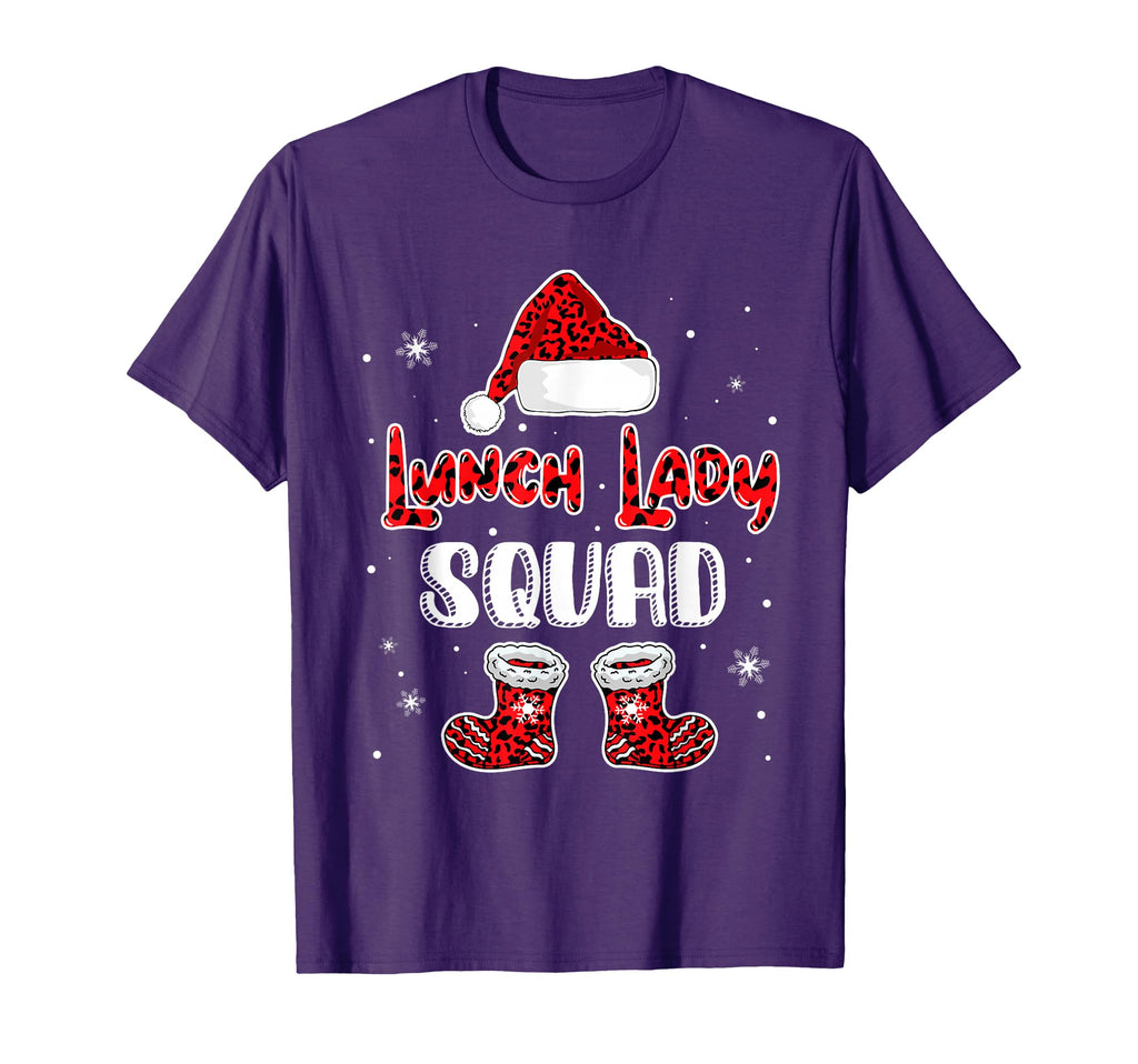 Lunch Lady Squad Leopard Santas Hat T-Shirt - Aesthetic Graphic Men Women - T-Shirt, Sweatshirt, Hoodie