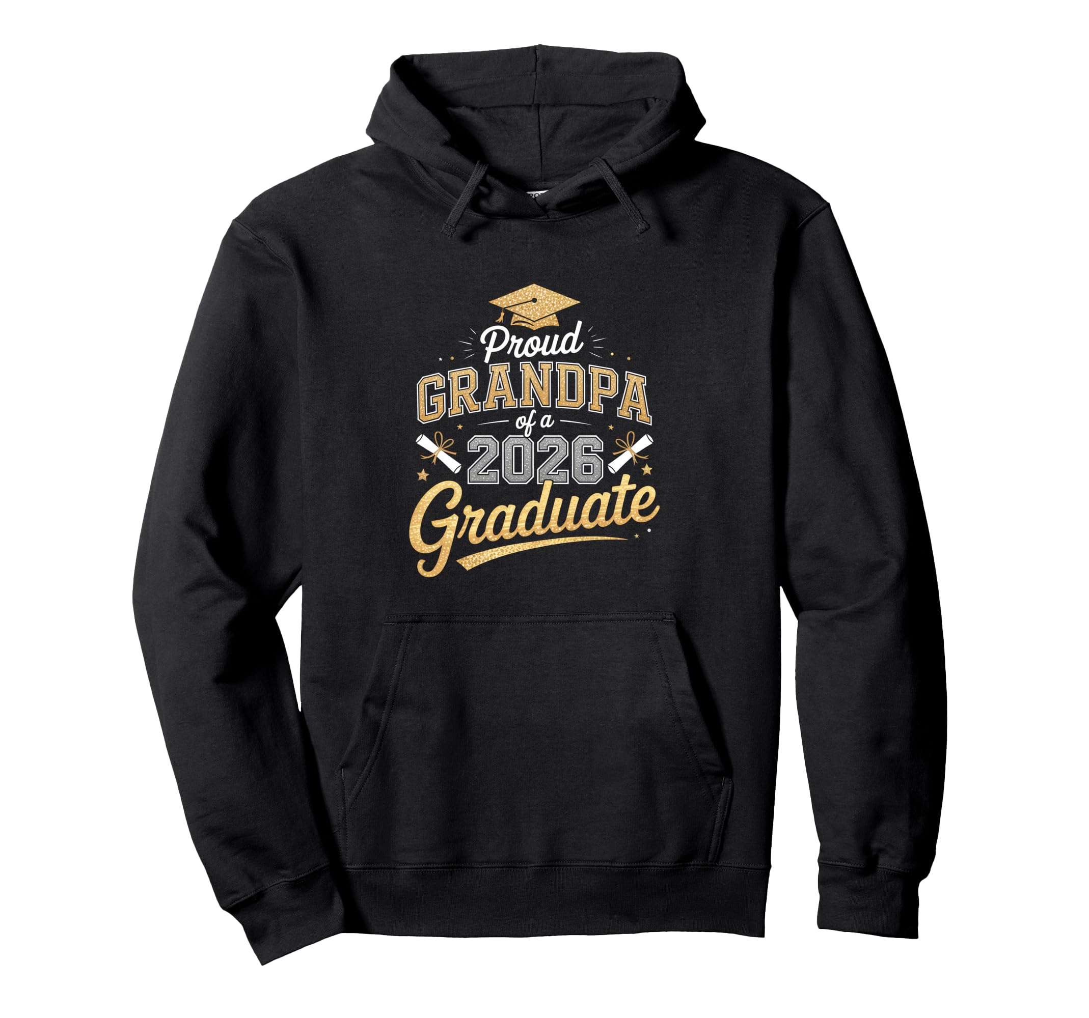 Proud Grandpa 2026 Graduate Hoodie - Fun Novelty Design for Adults - T-Shirt, Sweatshirt, Hoodie