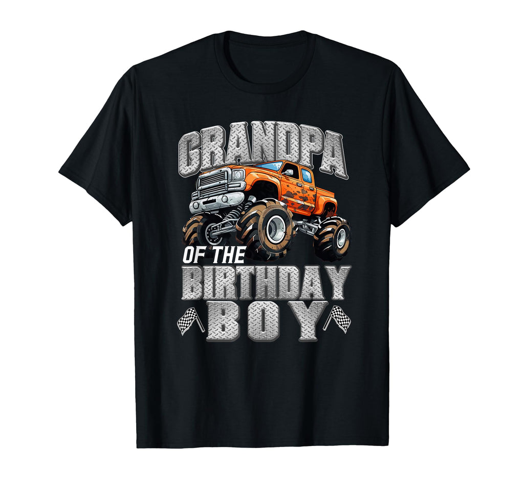 Grandpa Birthday Monster Truck Birthday T-Shirt - Graphic Print for Adults - T-Shirt, Sweatshirt, Hoodie