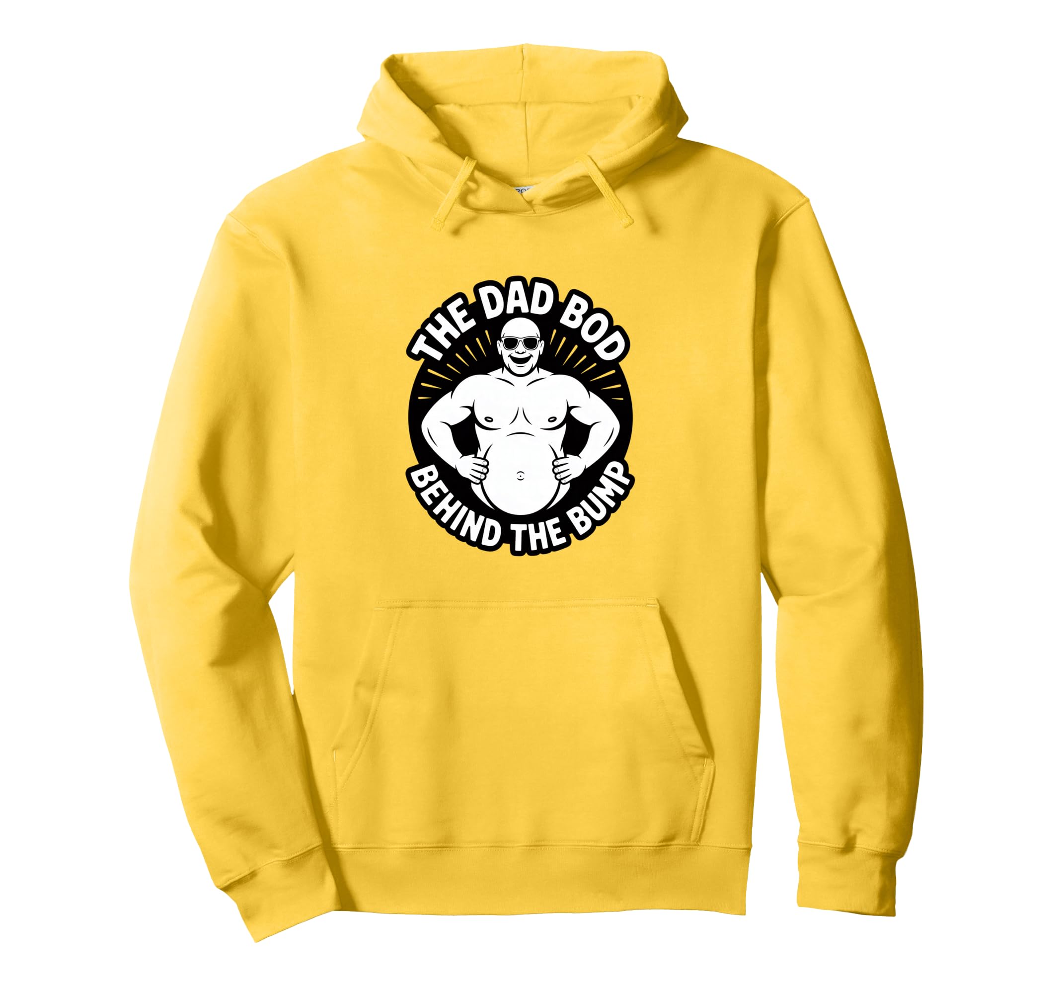 Dad Bod Behind Bump Funny Pregnancy Hoodie - Aesthetic Graphic for Adults - T-Shirt, Sweatshirt, Hoodie