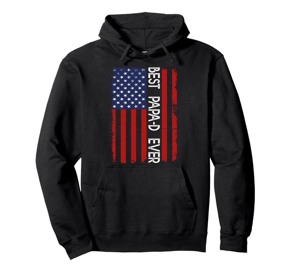 Best Papa D Ever American Flag Hoodie - Custom Art Print for Adults - T-Shirt, Sweatshirt, Hoodie