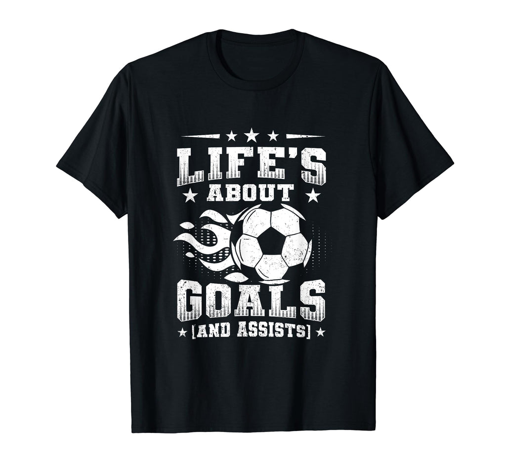 Lifes About Goals And Assits Indoor T-Shirt - Fun Novelty Design Unisex - T-Shirt, Sweatshirt, Hoodie