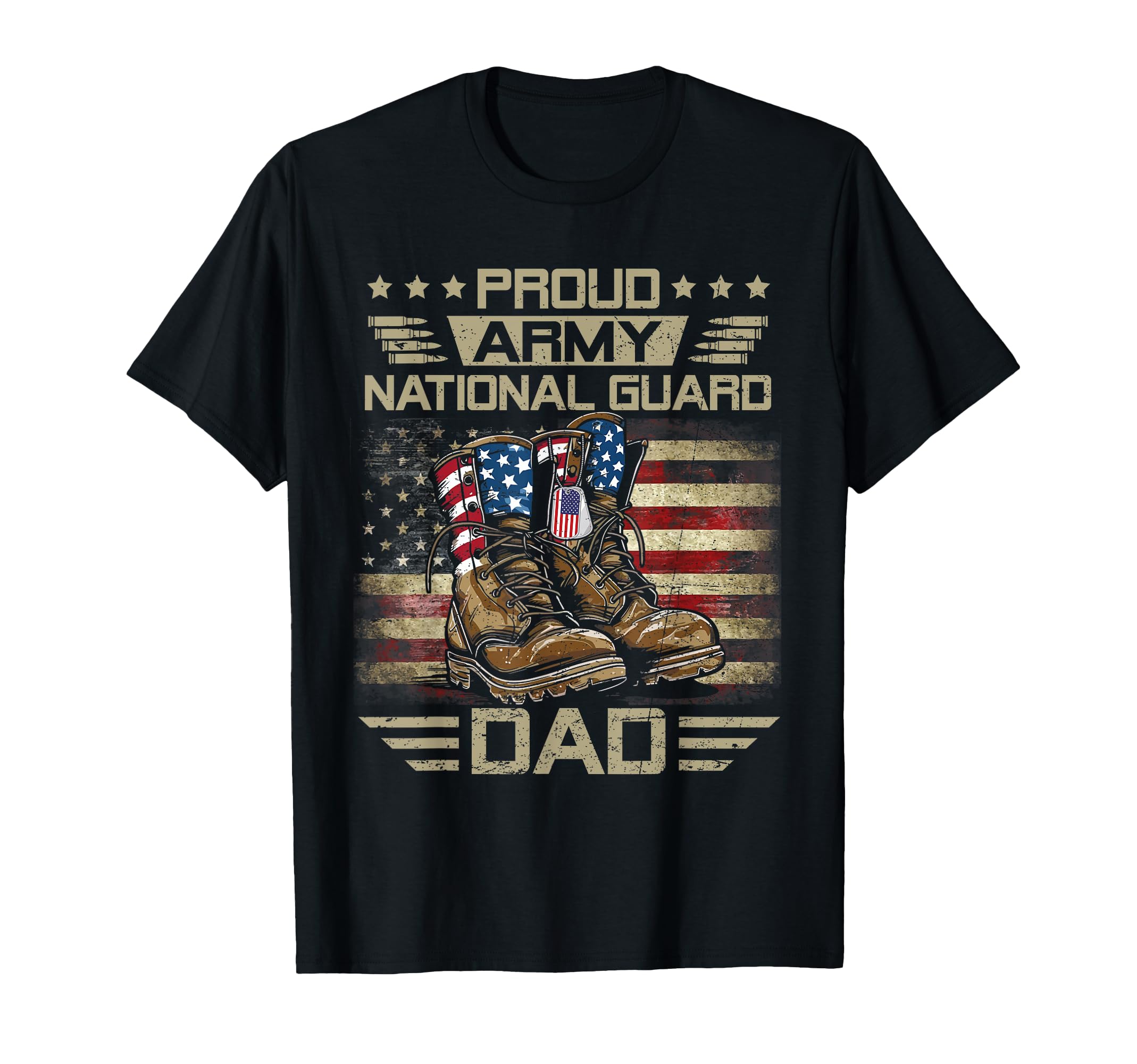Proud National Guard Dad Flag Us T-Shirt - Unique Graphic for Adults - T-Shirt, Sweatshirt, Hoodie