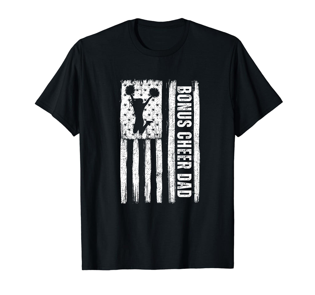 Bonus Cheer Dad American Flag T-Shirt - Aesthetic Graphic Unisex - T-Shirt, Sweatshirt, Hoodie