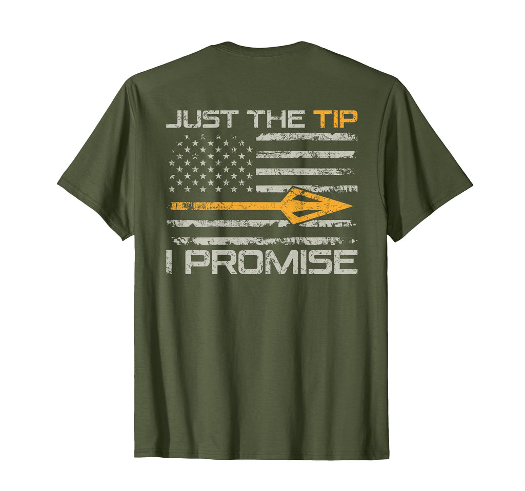 Just Tip I Promise Funny Bow Hunting T-Shirt - Minimalist Print for Adults - T-Shirt, Sweatshirt, Hoodie