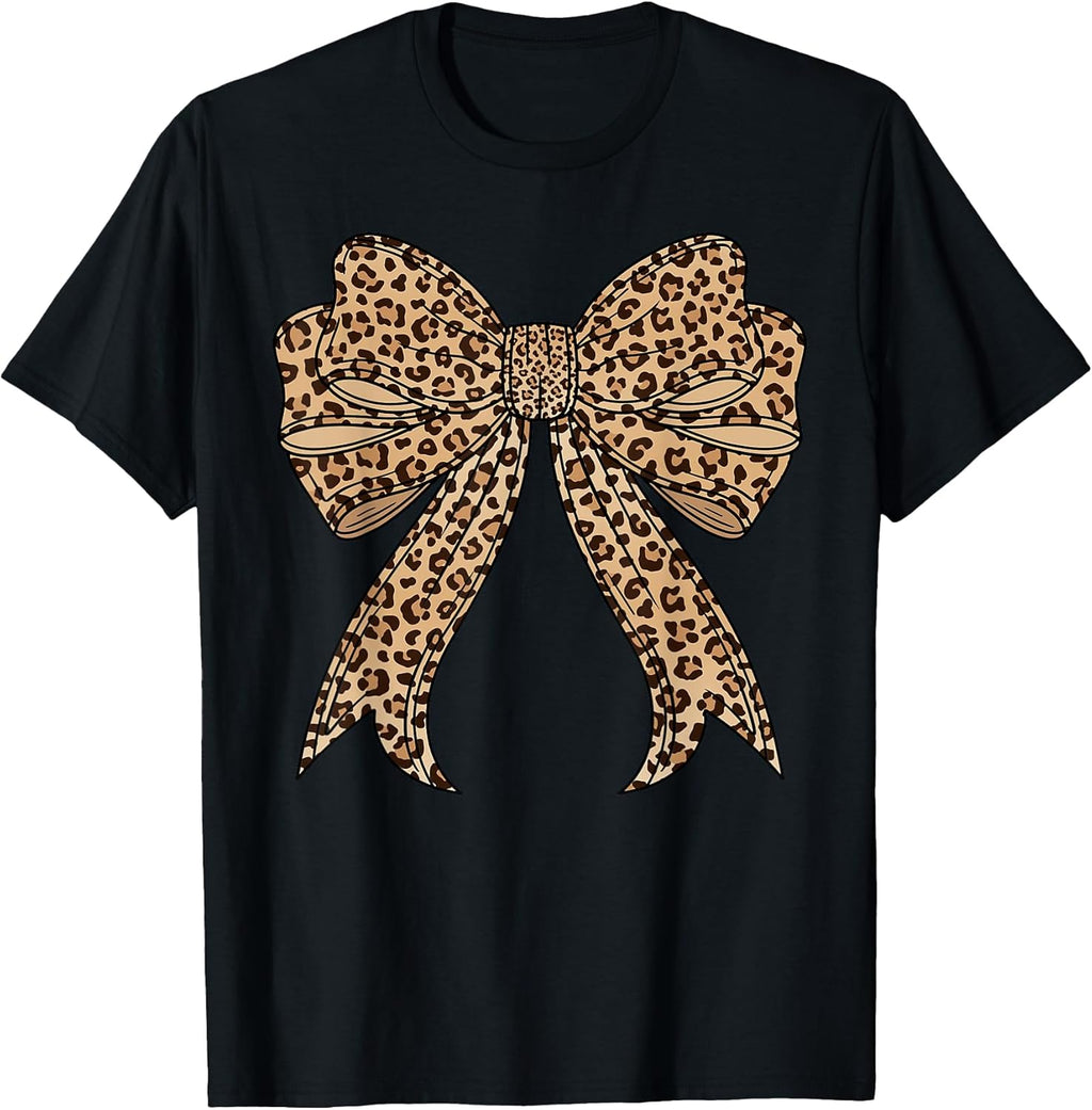 Coquette Bow Leopard for Women Girls Aesthetic Trendy - Adult & Kids T-Shirts, Sweatshirts & Hoodies apparel design preview 1