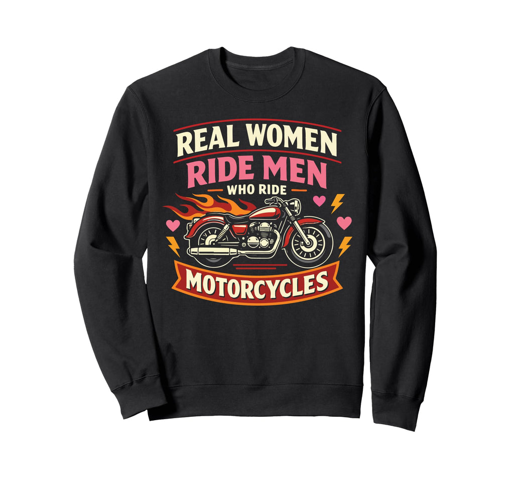 Motorcycle Biker Female Real Sweatshirt - Novelty Apparel for Adults - T-Shirt, Sweatshirt, Hoodie